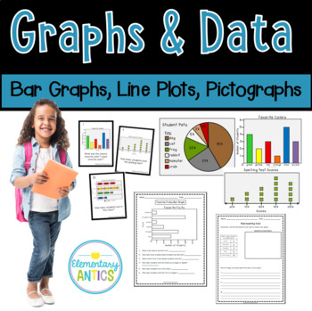 Preview of Graphs and Data- Bar Graphs, Line Plots, Pictographs 