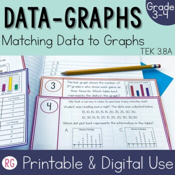 Preview of Interpreting Graphs Worksheets Task Cards Exit Tickets and More