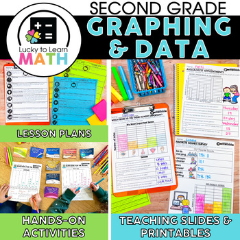 Preview of Graphs and Data Unit - Bar Graphs Pictographs Line Plots - 2nd Grade Graphing