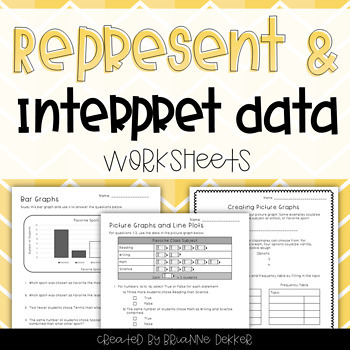 Preview of Represent and Interpret Data Worksheets