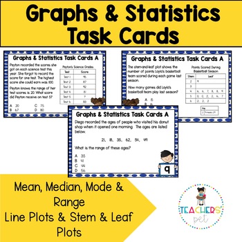 Preview of Graphs and Statistics Task Cards (SOL 5.16 & 5.17)