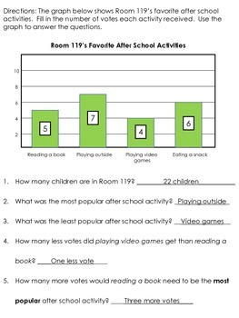 graphs and tally charts worksheet set by mrs kiswardys