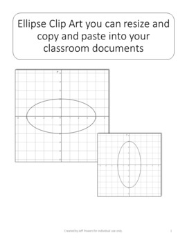 Preview of Clip Art Graphs of Ellipses for Cutting, Pasting, and Resizing into Documents