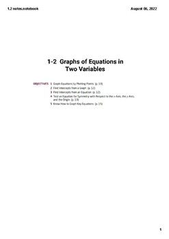 Preview of Graphs of Equations in Two Variables