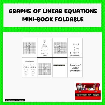 Preview of Graphs of Linear Equations Mini-book Foldable