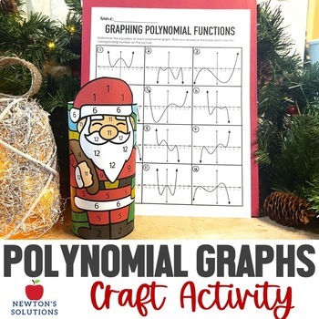 Preview of Graphs of Polynomial Functions Color by Number Christmas Craft
