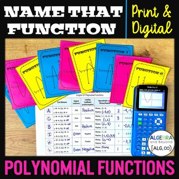Preview of Graphing Polynomial Functions - Matching Review Activity | Print and Digital
