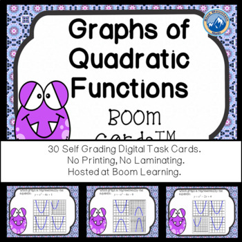 Preview of Graphs of Quadratic Equations Boom Cards--Digital Task Cards