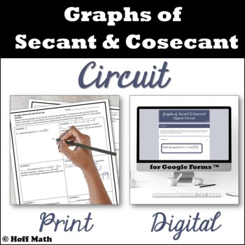 Preview of Graphs of Secant and Cosecant CIRCUIT | DIGITAL and PRINT