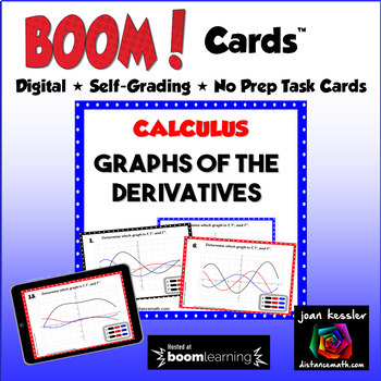 Preview of Graphs of the Derivatives Digital BOOM Cards 