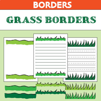 Preview of Grass Borders- No Lines, Lined, & Primary Lined Paper- Easter, Spring, Earth Day