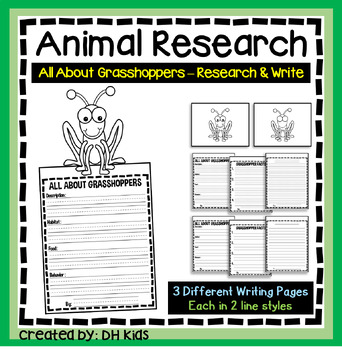 Preview of Grasshopper Report, Science Writing Project, Animal Research, Insect Craftivity