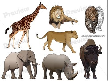 Grassland Animals Realistic Clip Art by UtahRoots | TPT