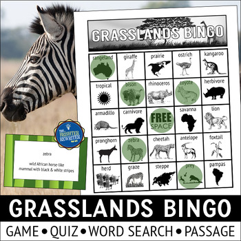 Preview of Grasslands Bingo Game and Activities