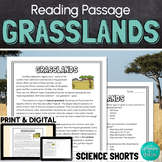 Grasslands Biome Reading Comprehension Passage PRINT and DIGITAL