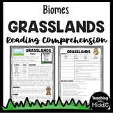 Grasslands Biomes Informational Text Reading Comprehension
