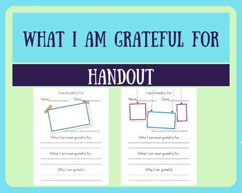 Preview of Grateful Handout Worksheet, Thankful writing prompt and drawing activity