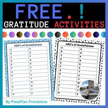 Preview of Gratitude Activities - Free Thankfulness List from A-Z