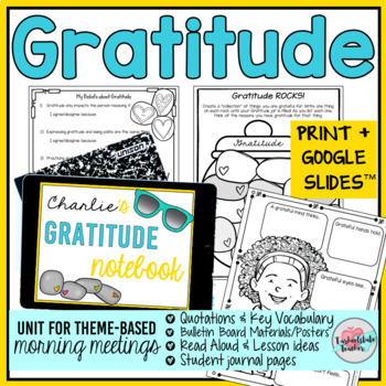 Preview of Gratitude Journal and Activities for SEL Print and Morning Meeting