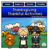 Gratitude Activities: I Am Thankful Writing Thanksgiving A
