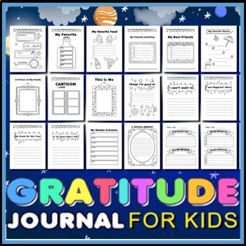 Preview of Gratitude Activities for Kids: Gratitude Journal and Worksheets