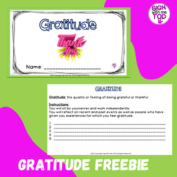 Preview of Gratitude Activity FREEBIE
