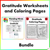 Gratitude Activity Worksheets and Coloring Page Bundle