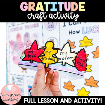 Preview of Gratitude Activity and Thanksgiving Craft