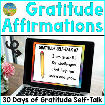 Preview of Gratitude Affirmation and Self-Talk Activities - Thanksgiving Slides
