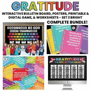 Preview of Gratitude Attitude | Bulletin Board | | Games | Posters | Prompts | BUNDLE SET 2