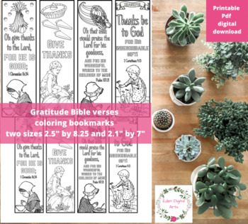 Preview of Gratitude Bible Verse Coloring Bookmarks Scripture Thanksgiving Craft Page