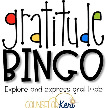 Preview of Gratitude Bingo Challenge Elementary School Counseling Thanksgiving Activity