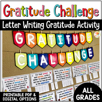Preview of Gratitude Challenge Activity: Gratitude Letter Writing Activities