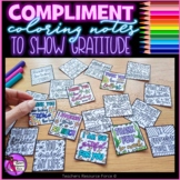 Gratitude Coloring Compliment Notes | Teacher Appreciation