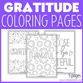Preview of Gratitude Coloring Pages | Kindness Printable | Thanksgiving Coloring Pages