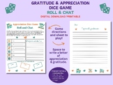 Gratitude Dice Game, Group/Class Activity, Kindness & Appr