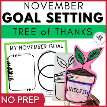 Preview of Gratitude Goal Setting Sheets for 3rd & 4th Grade Students a Thanksgiving Lesson