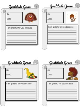 Preview of Gratitude Gram (editable and fillable resource)