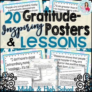Preview of Gratitude Posters & ELA Lessons | Great for November & Thanksgiving