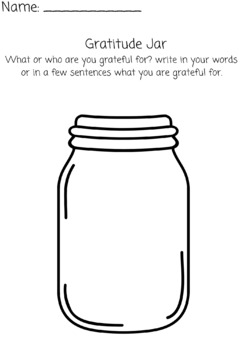 Preview of Gratitude Jar Freebie
