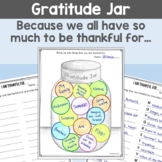 Gratitude Jar Thankful Writing Activity | Social Emotional Learning