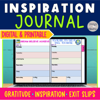 Preview of Growth Mindset Weekly Bell Ringer Journal Grades 2 - 5 | Print and Google Slides
