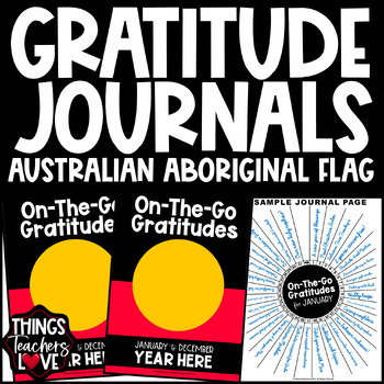 Preview of Perpetual On-The-Go Gratitude Journals Set - AUSTRALIAN ABORIGINAL FLAG