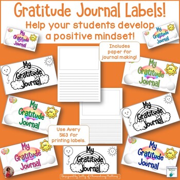 Preview of Gratitude Journal Labels