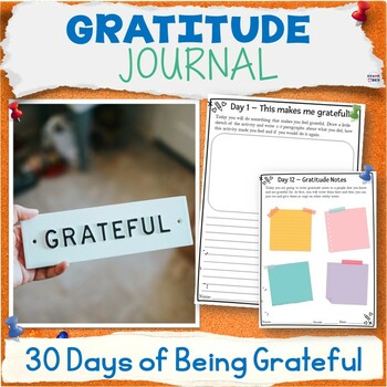 Gratitude Journal - Mental Health SEL Journal Writing - Print and Digital