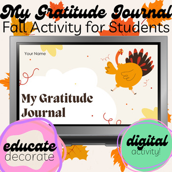 Preview of Gratitude Journal | SEL Activity | Fall Assignment