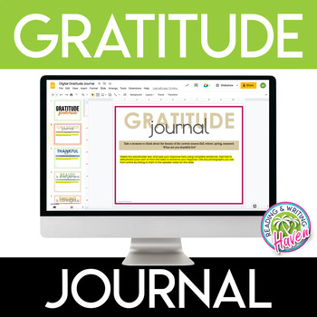 Preview of Gratitude Journal: Thankfulness Writing Activity for SEL