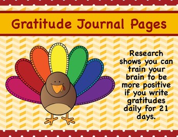 Preview of Gratitude Journal: Thanksgiving