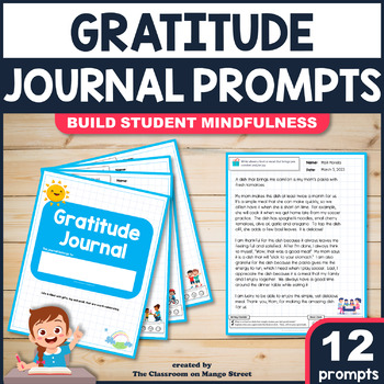 Preview of Gratitude Journal Writing Prompts: A Social Emotional Learning Writing Activity