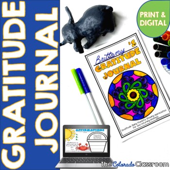 Preview of Gratitude Journal Writing Prompts and Creative Tasks - Digital and Print